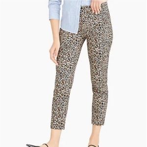 J Crew Factory Leopard Print Winnie Pant in Stretch Cotton Size 00